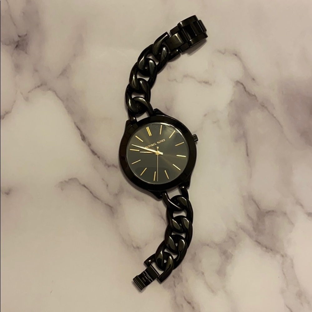 Black & Gold Michael Kors Chain Link Watch!